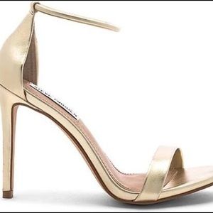 Steve Madden Gold Ankle Strap Sandal Heels
